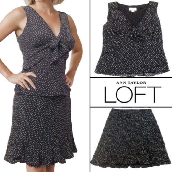 LOFT Tops - Ann Taylor LOFT - Polka Dot Skirt & Blouse Set